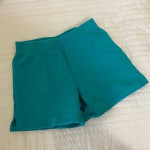 TNA cozy fleece perfect shorts blue size small